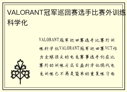 VALORANT冠军巡回赛选手比赛外训练科学化